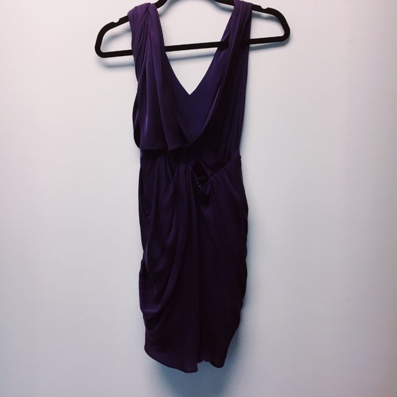 Alice and Olivia Deep Purple Sleeveless Mini Dress - Picture 7 of 8